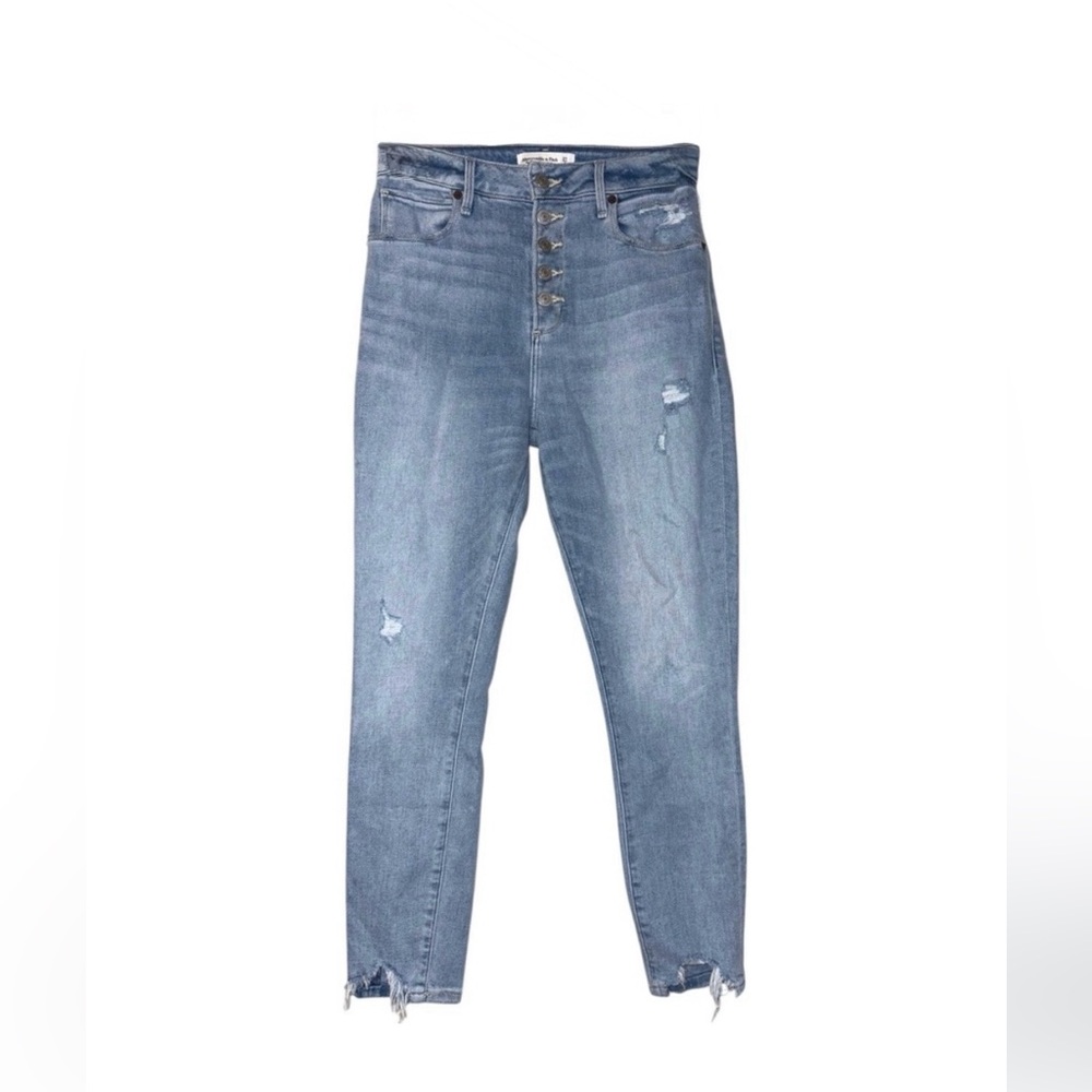 Abercrombie & Fitch Super Skinny Ankle High Rise Curve Love Button Fly Jeans